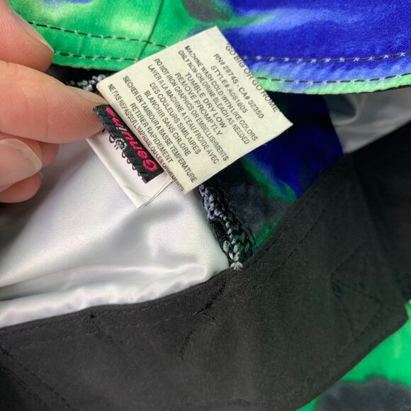 NWT Volcom Mens Size 30 Green Blue Black Tie Dye Swim Shorts Board Shorts Trunks - Picture 5 of 9